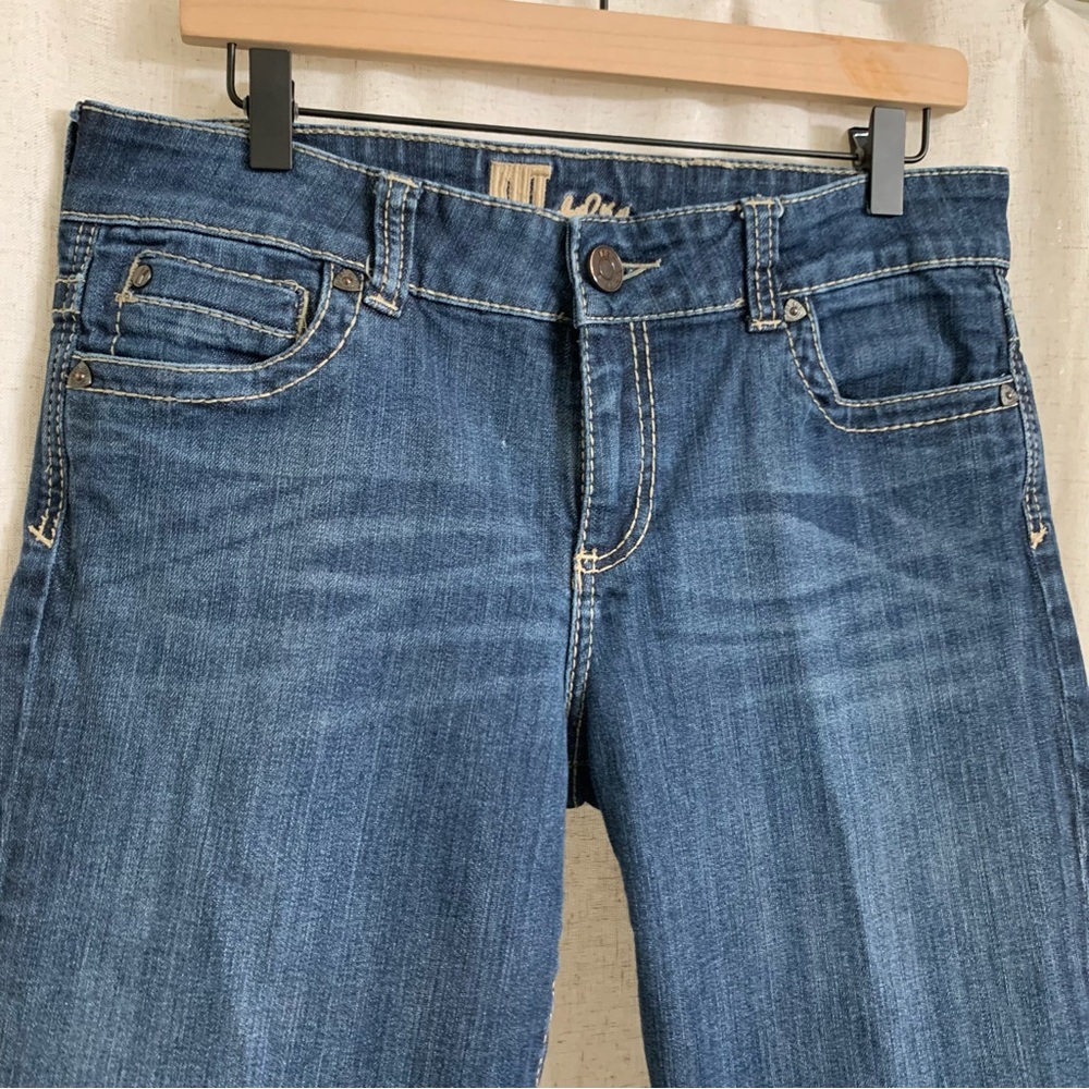 Kut from the Kloth Cropped Capri Mid Rise Flap Pocket Denim Jeans 12 - Picture 3 of 9